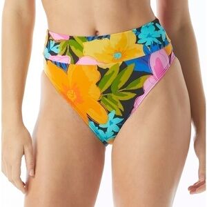 SUNDAZED Cora Floral-Print High-Waist Bikini Bottoms, multi XL